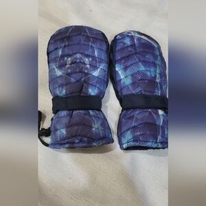 Navy and Black Quilted Mittens